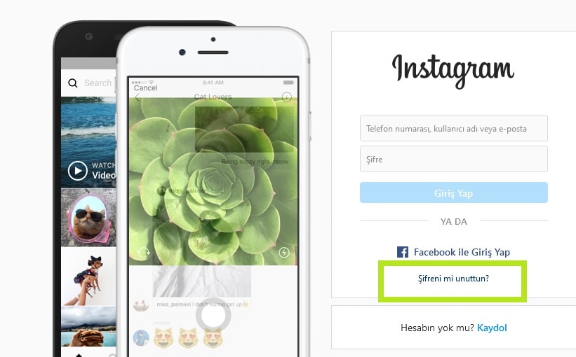 İnstagram şifremi unuttum nasıl değiştirebilirim