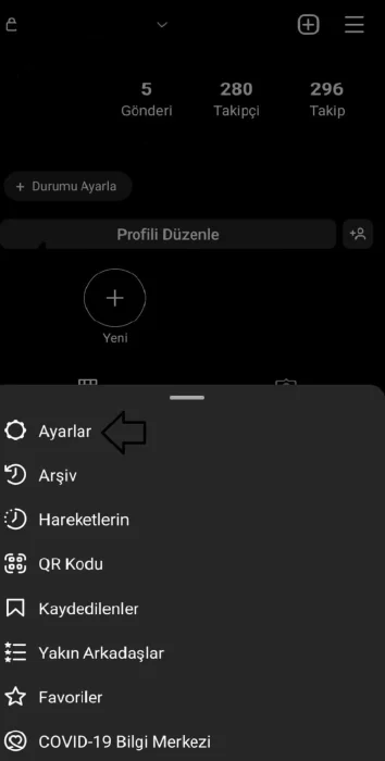 Profesyonel hesaptan kişisel hesaba geçiş