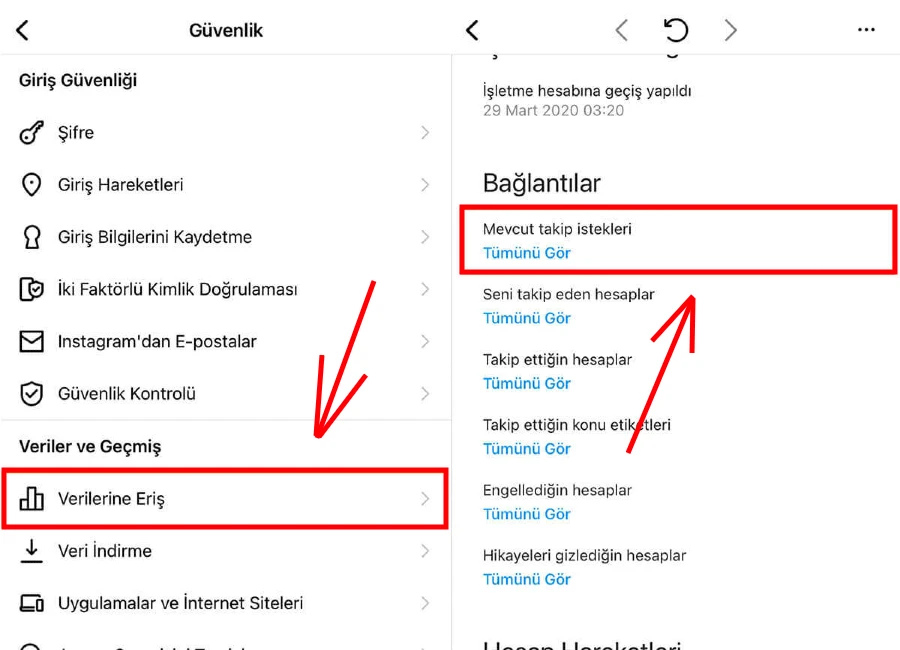 İnstagram İstek Attığın Kişileri Görme
